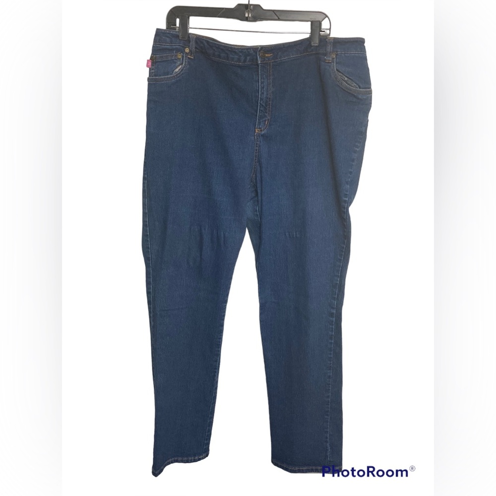 Woman Within dark blue jeans. 20 Tall